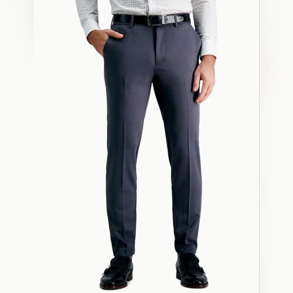 Louis Raphael Men's Skinny Gray Stretch Dress Pants - 34W X 32L
